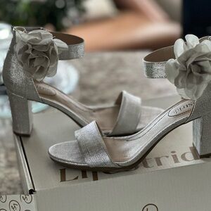 Silver formal sandals